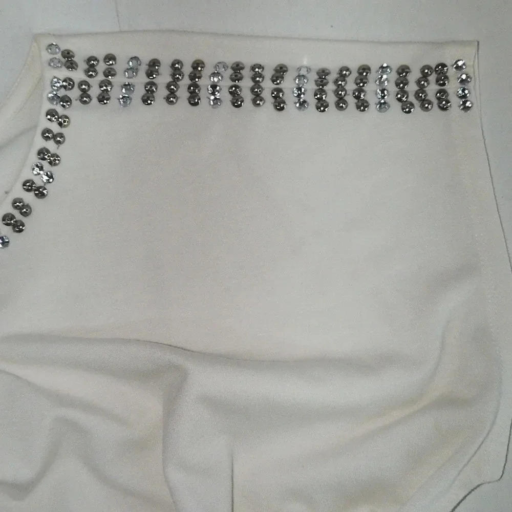 Ruby Rd Cream Studed Short Sleeve Shirt XL - Picture 2 of 9